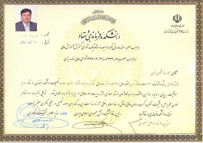 Master’s Degree in Defense Management – Command and Staff College (Naval Specialization)